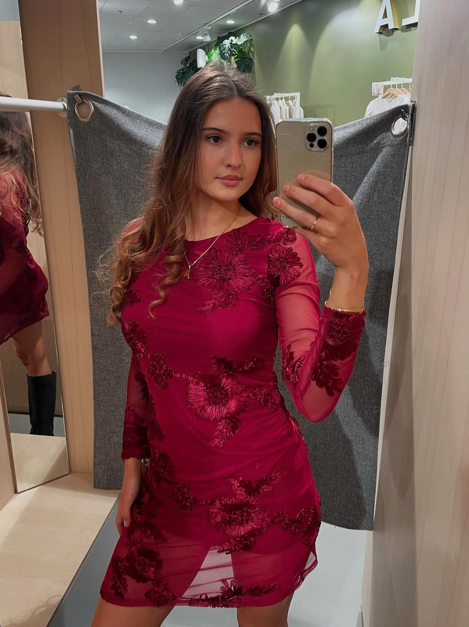 PCOFFIA Long Dress - Beet Red